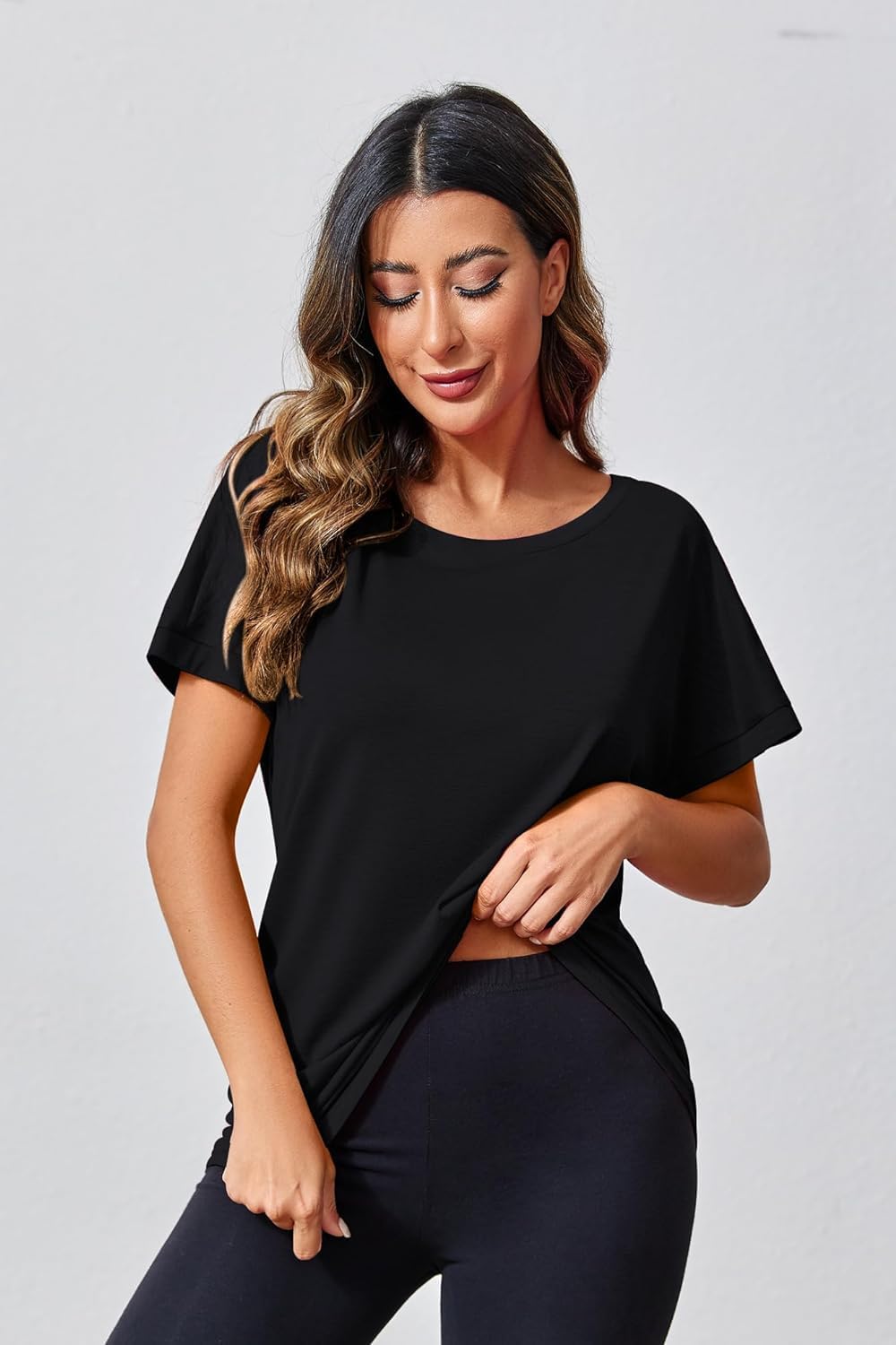 Detalle 2 de Fisoew Women's Sport T-Shirt Open Back Short Sleeve – versatile open-back fitness tee