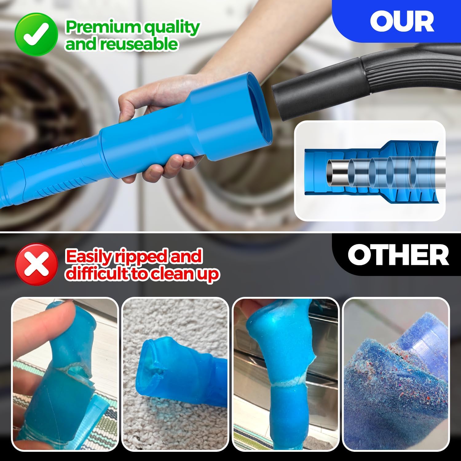 Detalle 2 de Holikme Dryer Vent Cleaner Kit 2Pack with Lint Vacuum Attachment & Brush