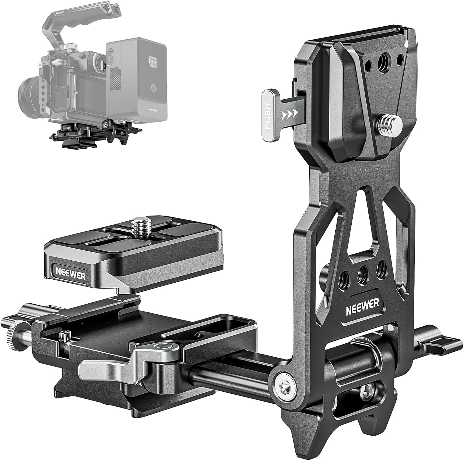 NEEWER PS015 PRO Foldable V Mount Battery Plate for DSLR Rig