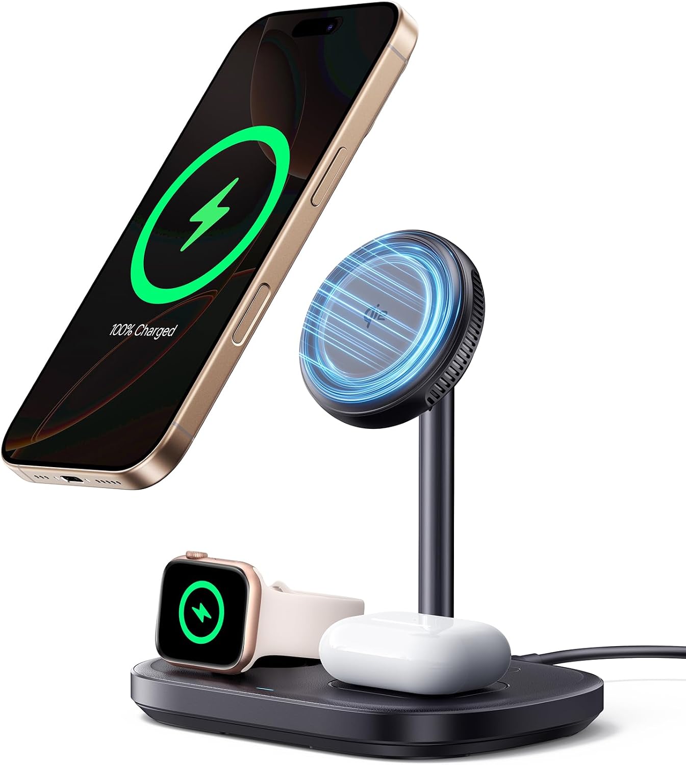 Detalle de Baseus EnerFill Chargeur Induction 3-en-1 MagSafe 22,5 W