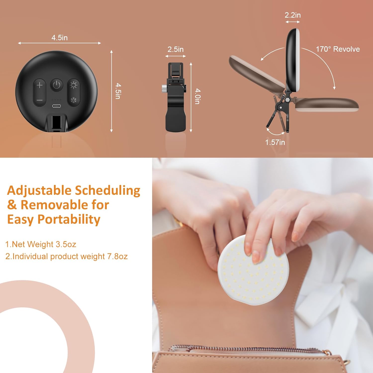 Thumbnail 2 de Anautin 60 LED Ring Light, Rechargeable 6500K