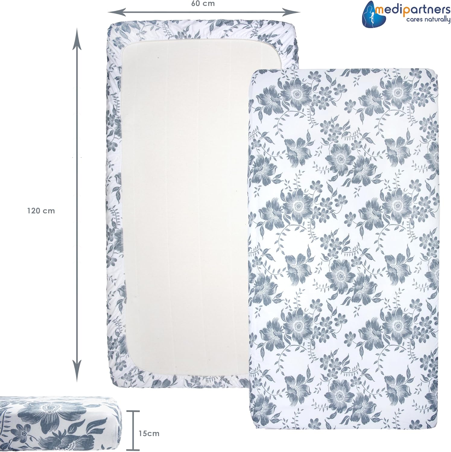 Detalle 2 de Medi Partners Drap Housse 60x120 3 pièces