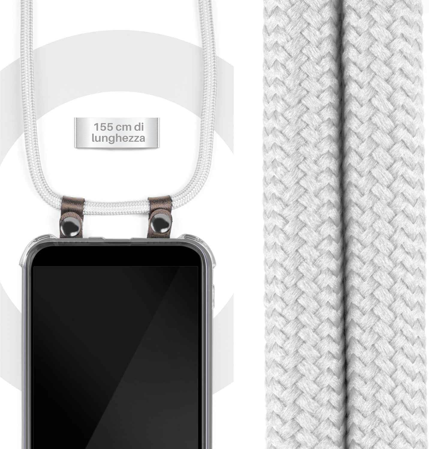 Detalle de moex Collana per Cellulare compatibile con Samsung Galaxy S20 Ultra / 5G – Custodia con cinturino regolabile in argento