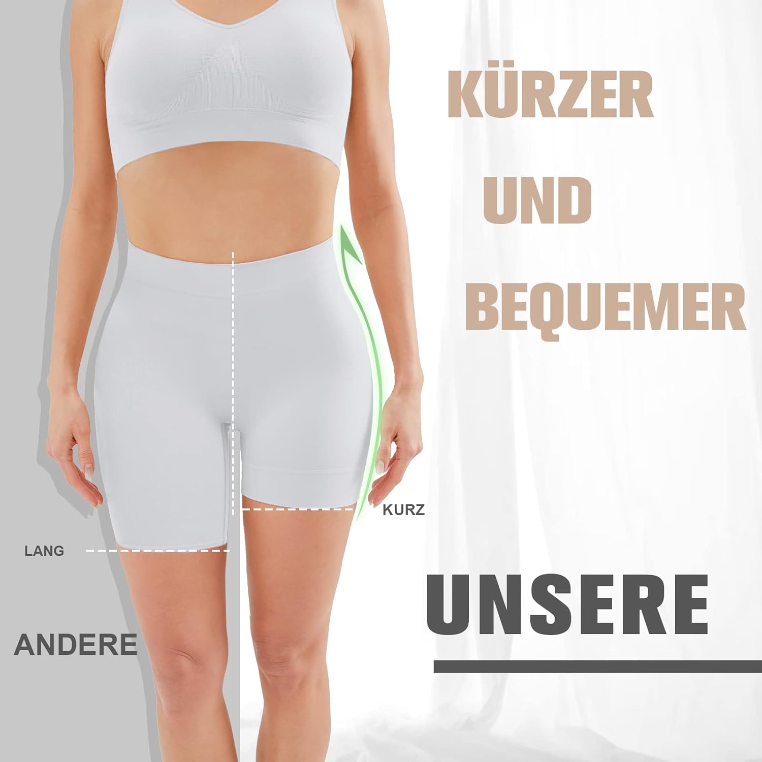 Detalle de YADIFEN Radlerhose Damen – Sehr kurze Short/Leggings mit Anti-Scheuer Schutz