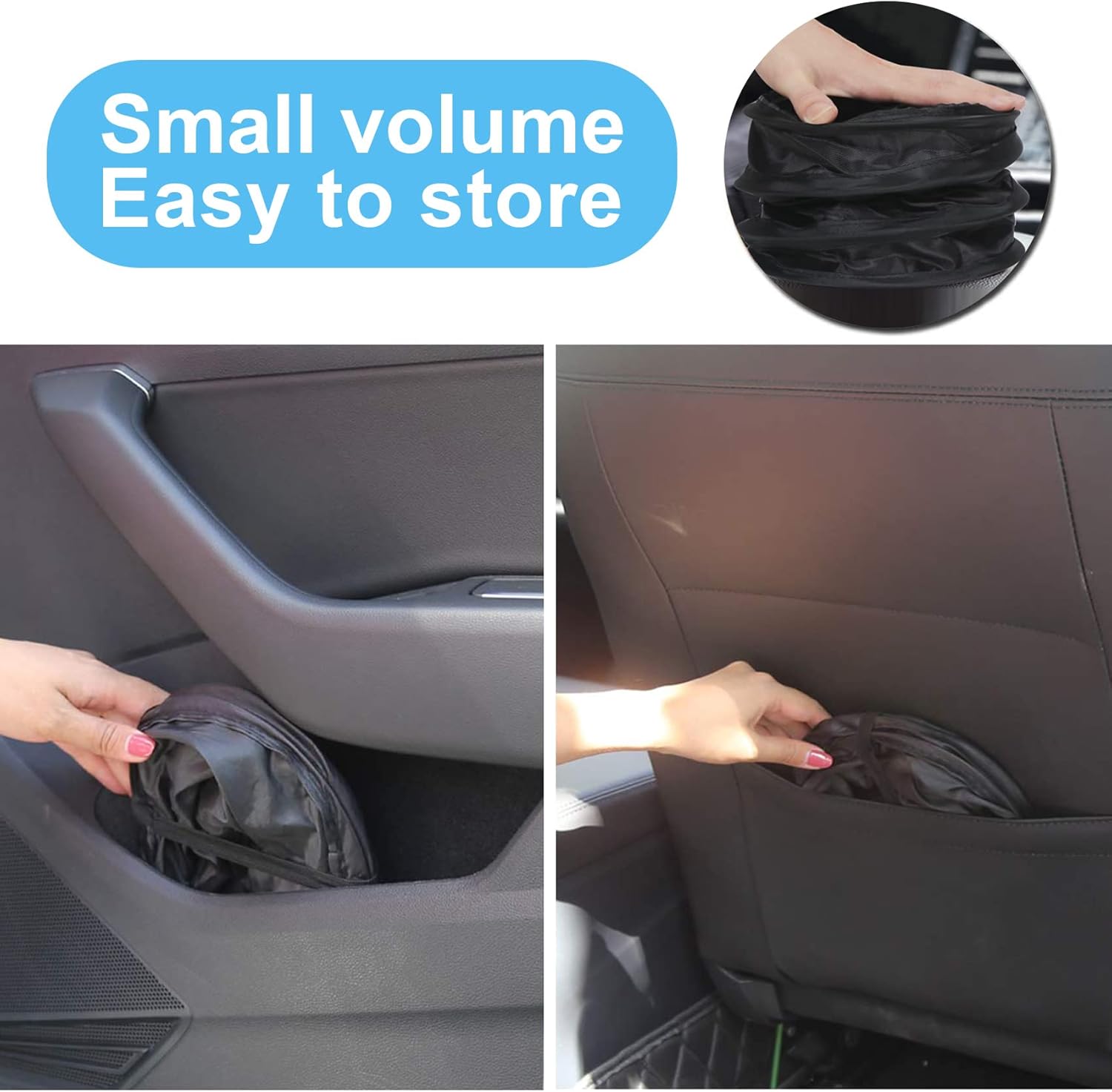 Detalle de TTCOTOKE 2 Pack Collapsible Car Bin – Universal Portable Garbage Storage