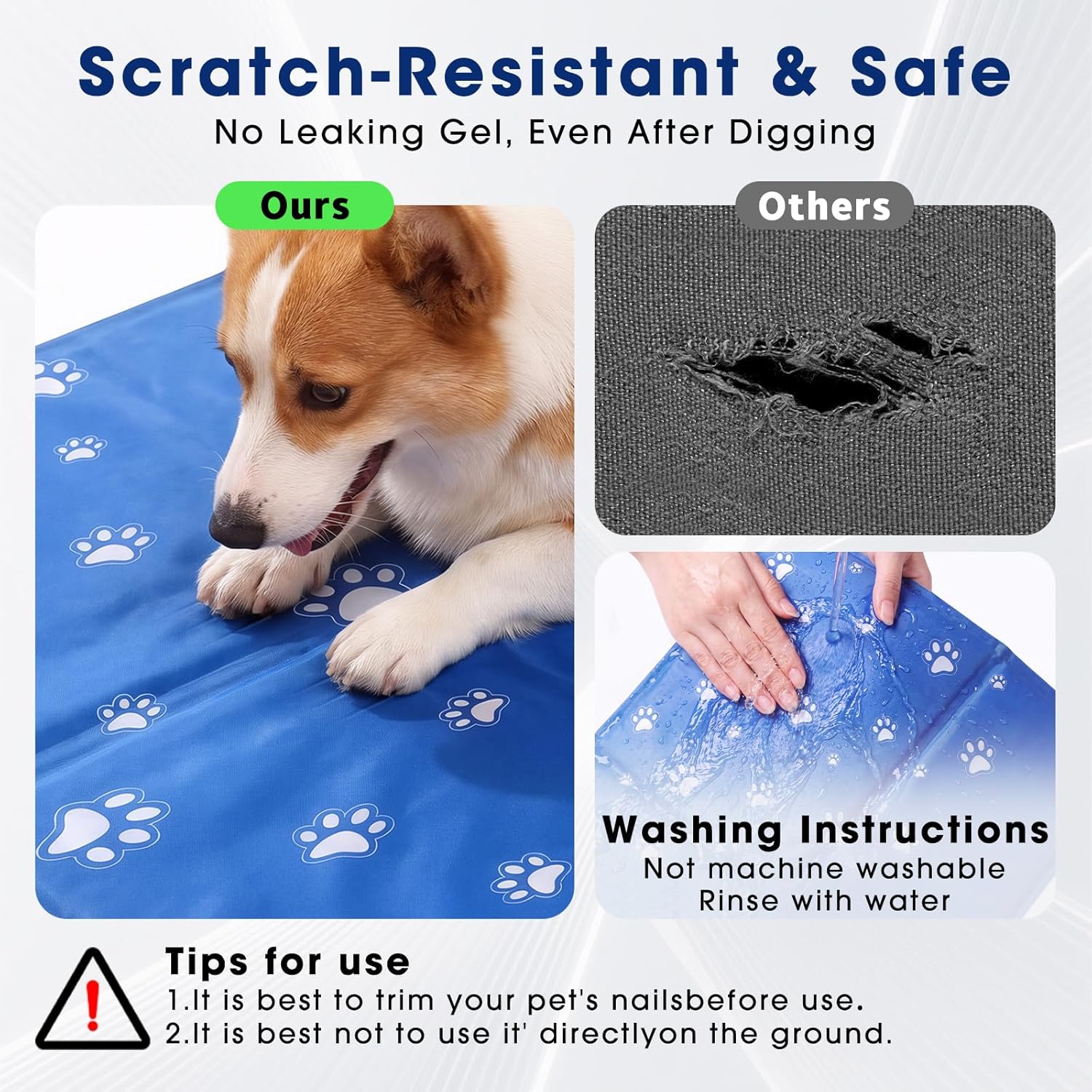 Detalle 2 de DMSELL 90x50 cm Large Dog Cooling Mat: Gel, Non-Toxic & Foldable for Big Pets