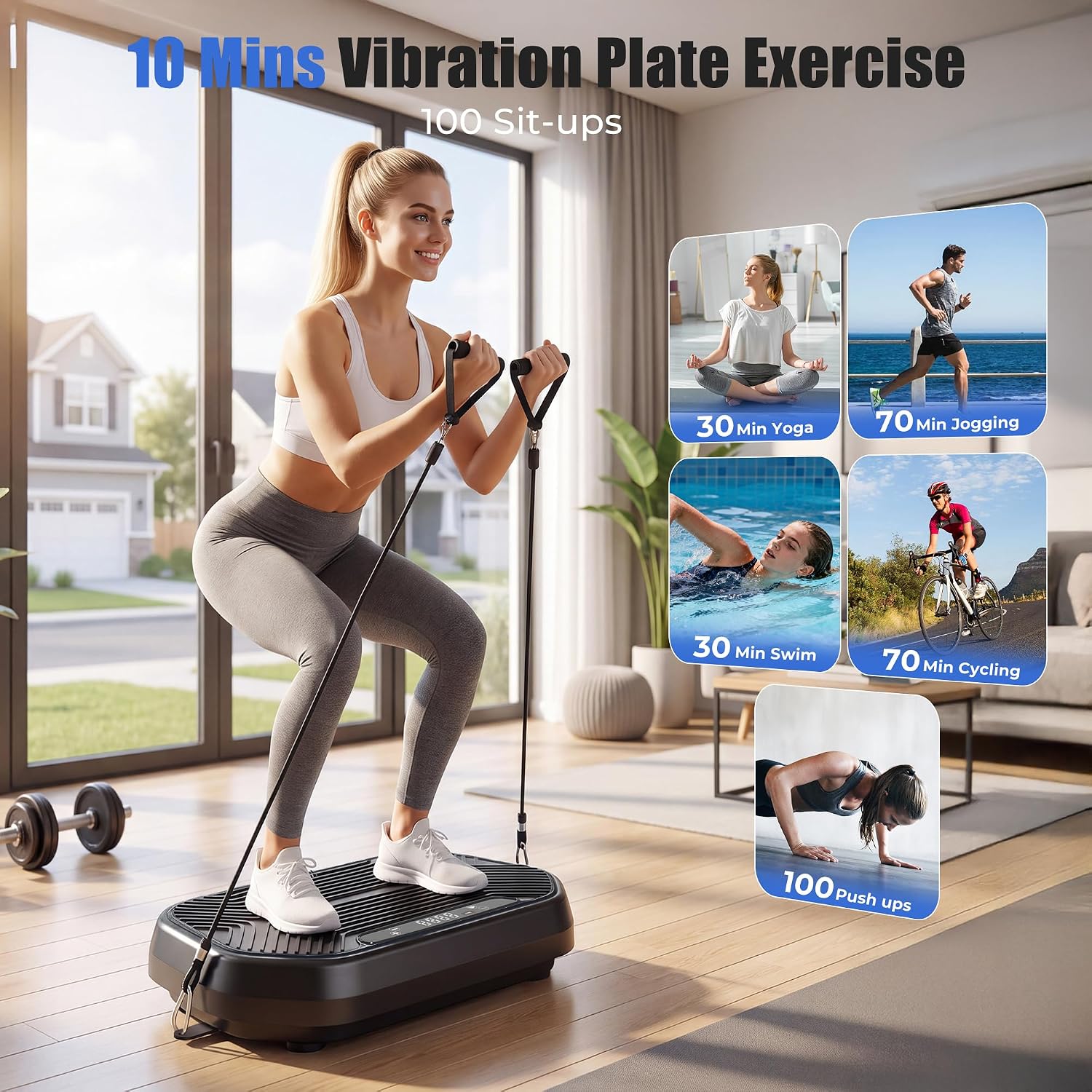Detalle de Kalietel S1 Vibration Plate with 20 Levels, 9 Programs and Bluetooth