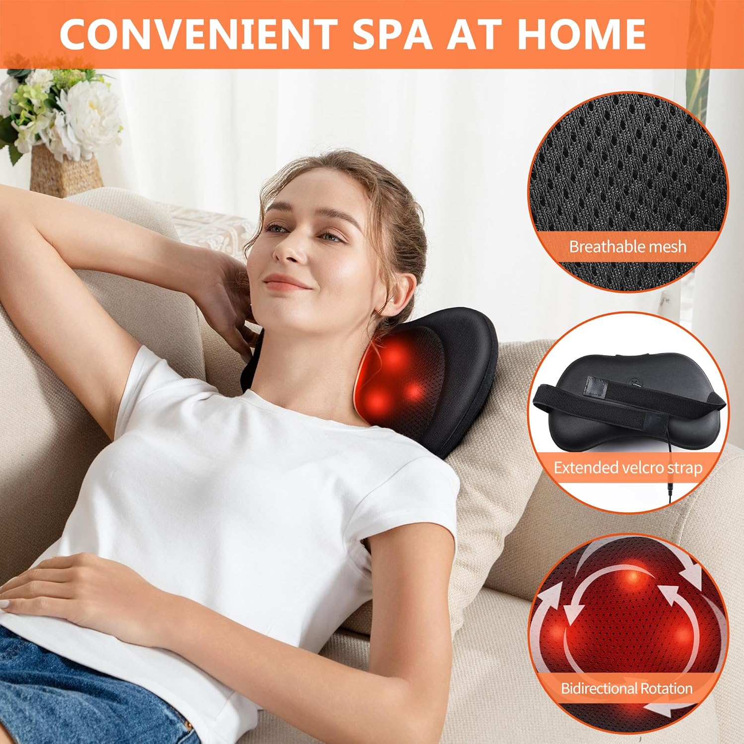 Thumbnail 4 de Cuscino massaggiante elettrico Shiatsu 4 nodi per collo