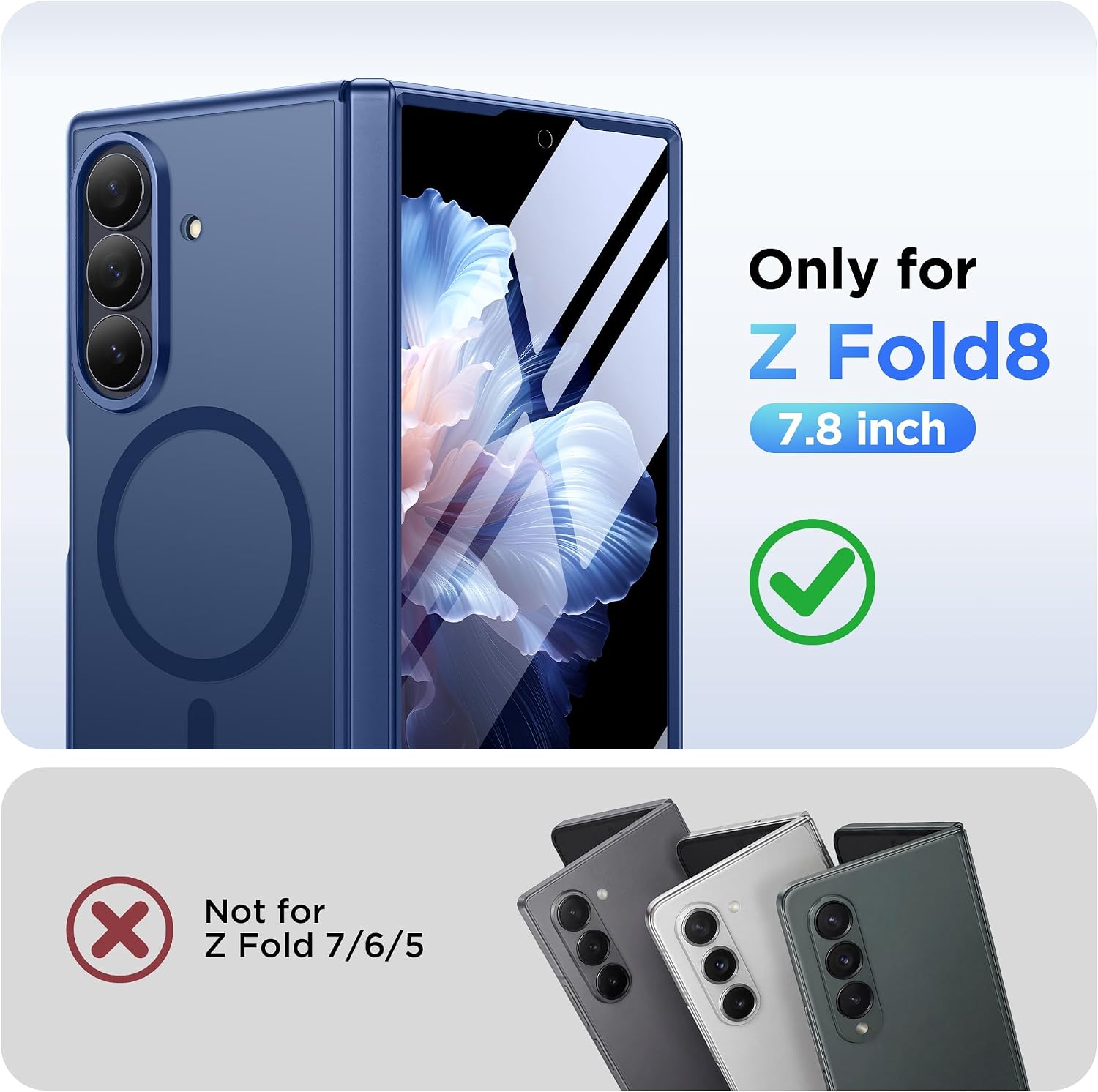 Thumbnail 1 de MOBOSI Z Fold 8 Ultra Magnetic Case with Screen Protector, Blue