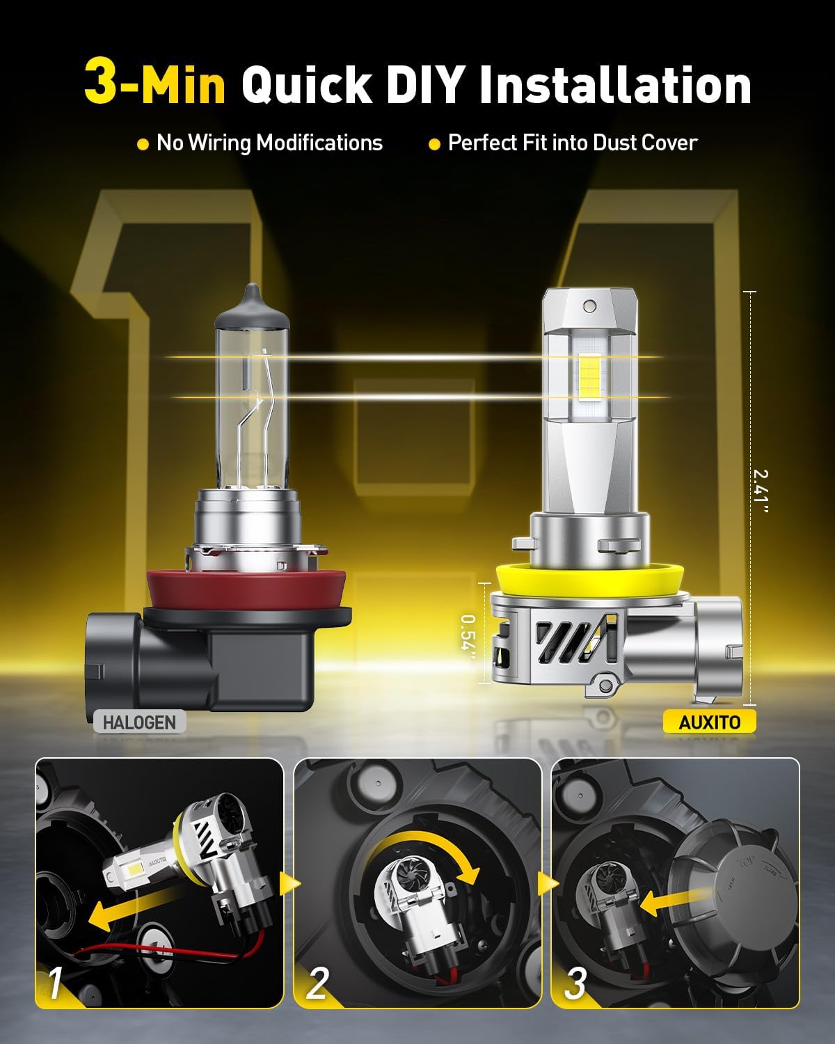 Detalle de AUXITO LED Headlight Bulbs H11