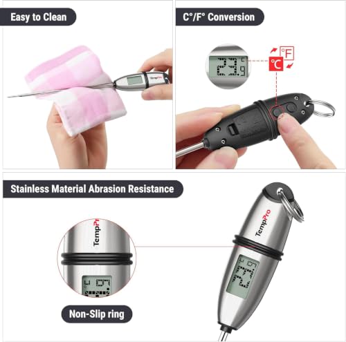 Detalle de TempPro TP02S Thermomètre à viande à lecture instantanée 3s
