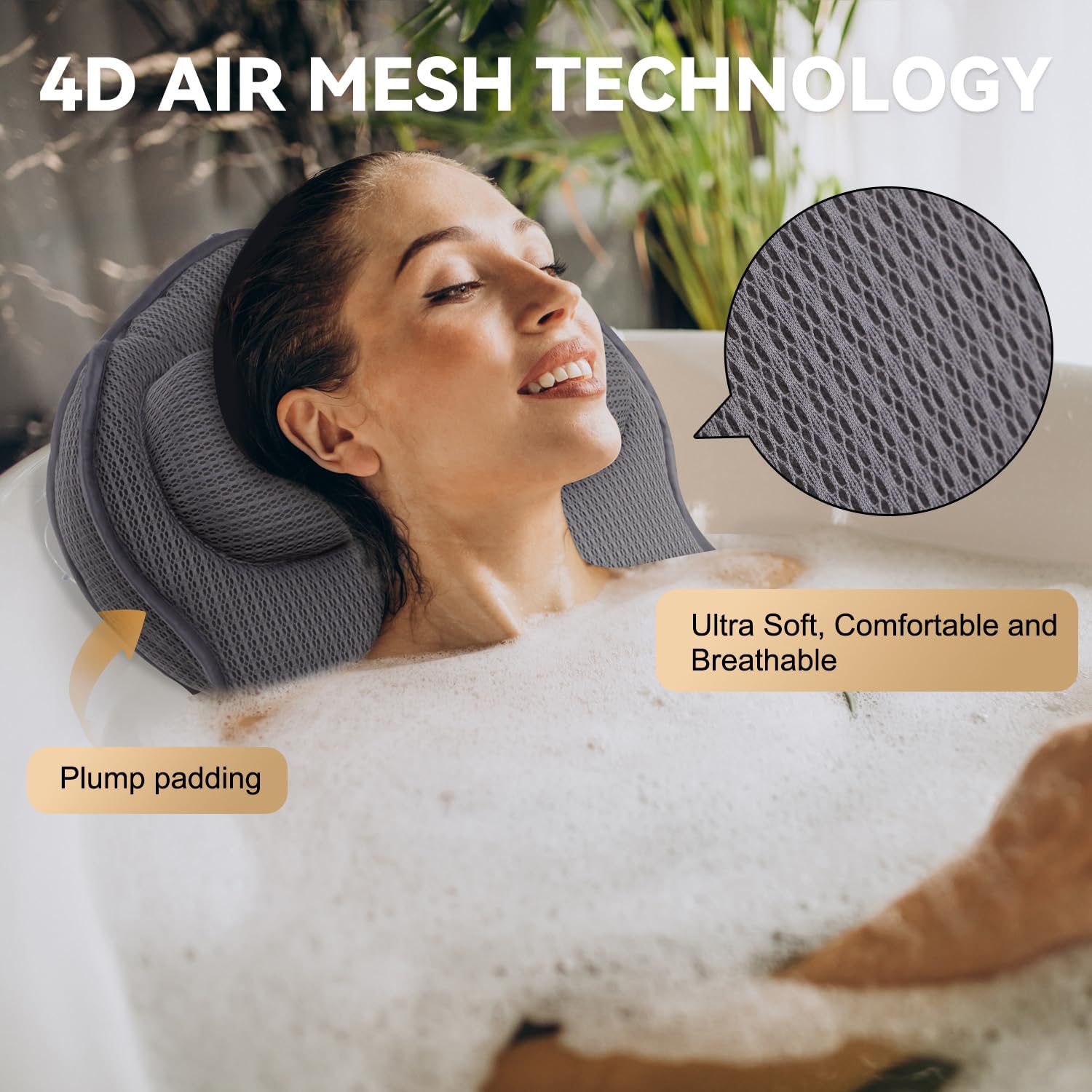 Detalle de Full-body bath pillow with 4D Air Mesh