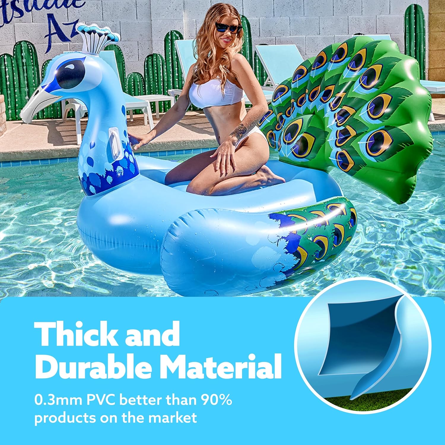 Thumbnail 4 de JOYIN Inflatable Peacock Pool Float – Giant Peacock Lounge for Adults