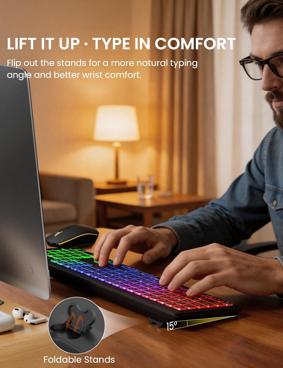 Thumbnail 5 de Trueque Wireless Keyboard and Mouse Combo full-size RGB Backlit