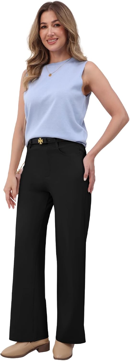 Thumbnail 5 de Glacspyg Damen Freizeithose mit hohem Bund – Straight Business-Casual Stretch mit Taschen