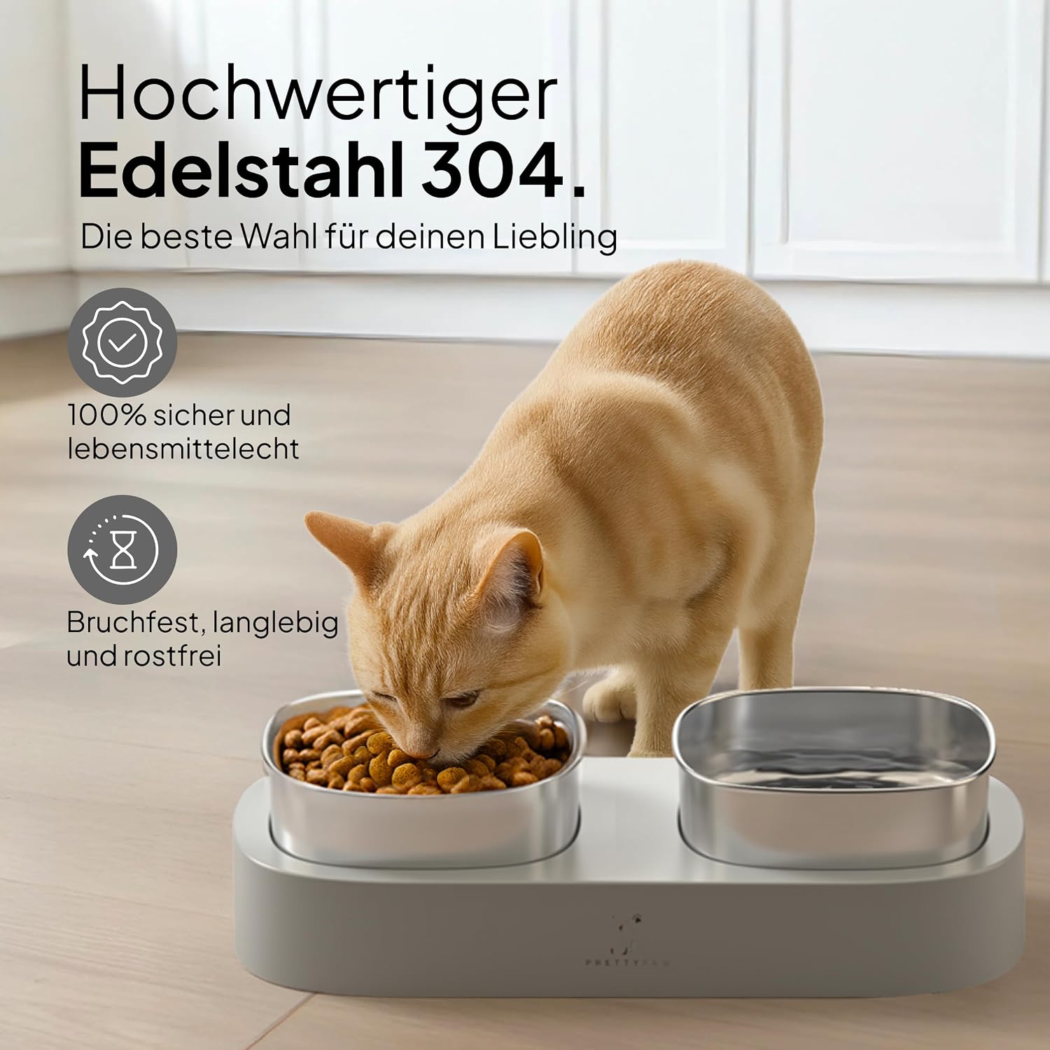 Detalle 2 de Pretty Paw Erhöhter Katzennapf Doppel 1️⃣