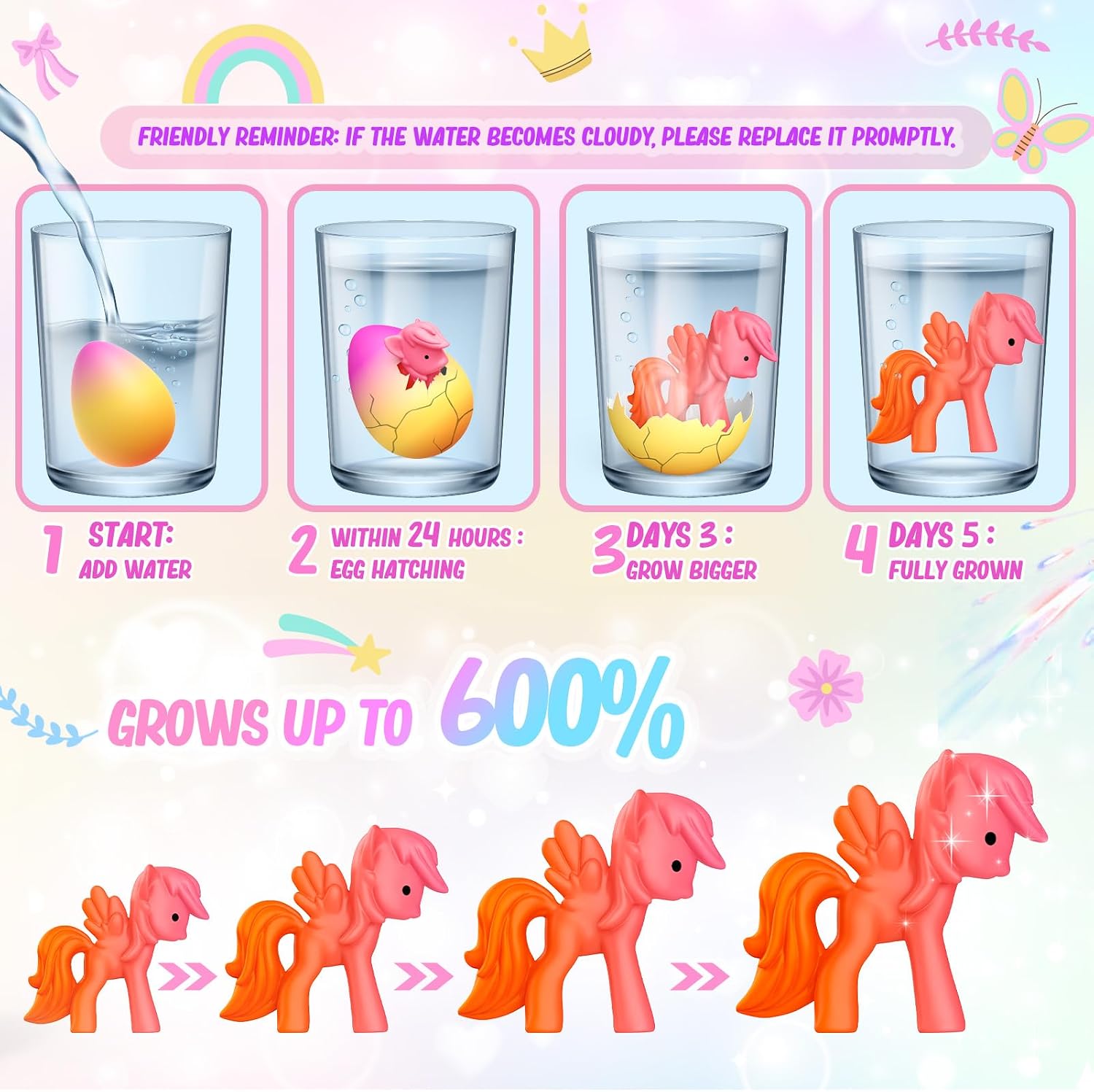 Detalle 2 de Unicorn Hatching Rainbow Eggs 6-Pack