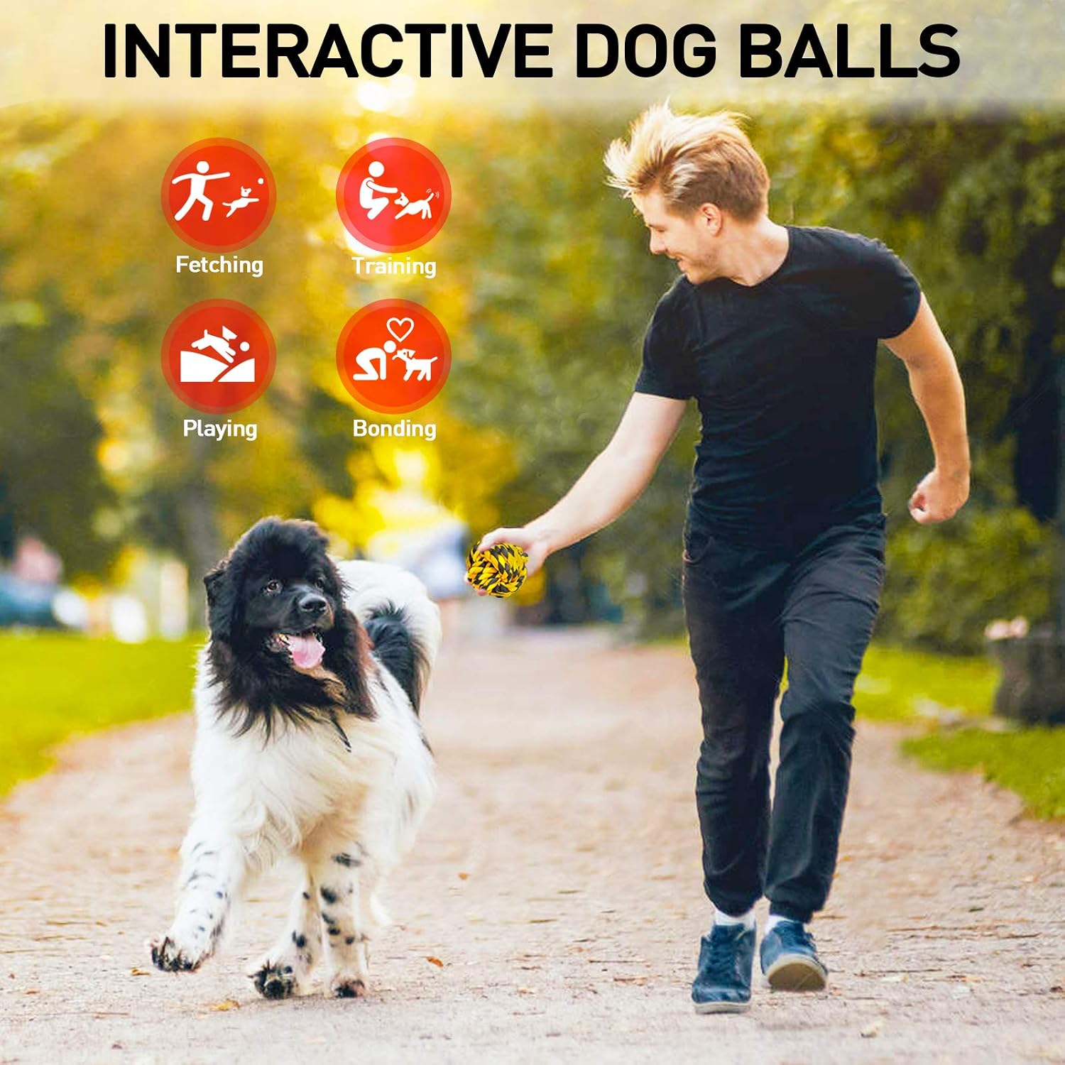 Detalle de SHARLOVY Dog Chew Toys 6-Pack: Heavy-Duty Twisted Cotton Rope Dog Balls for Aggressive Chewers