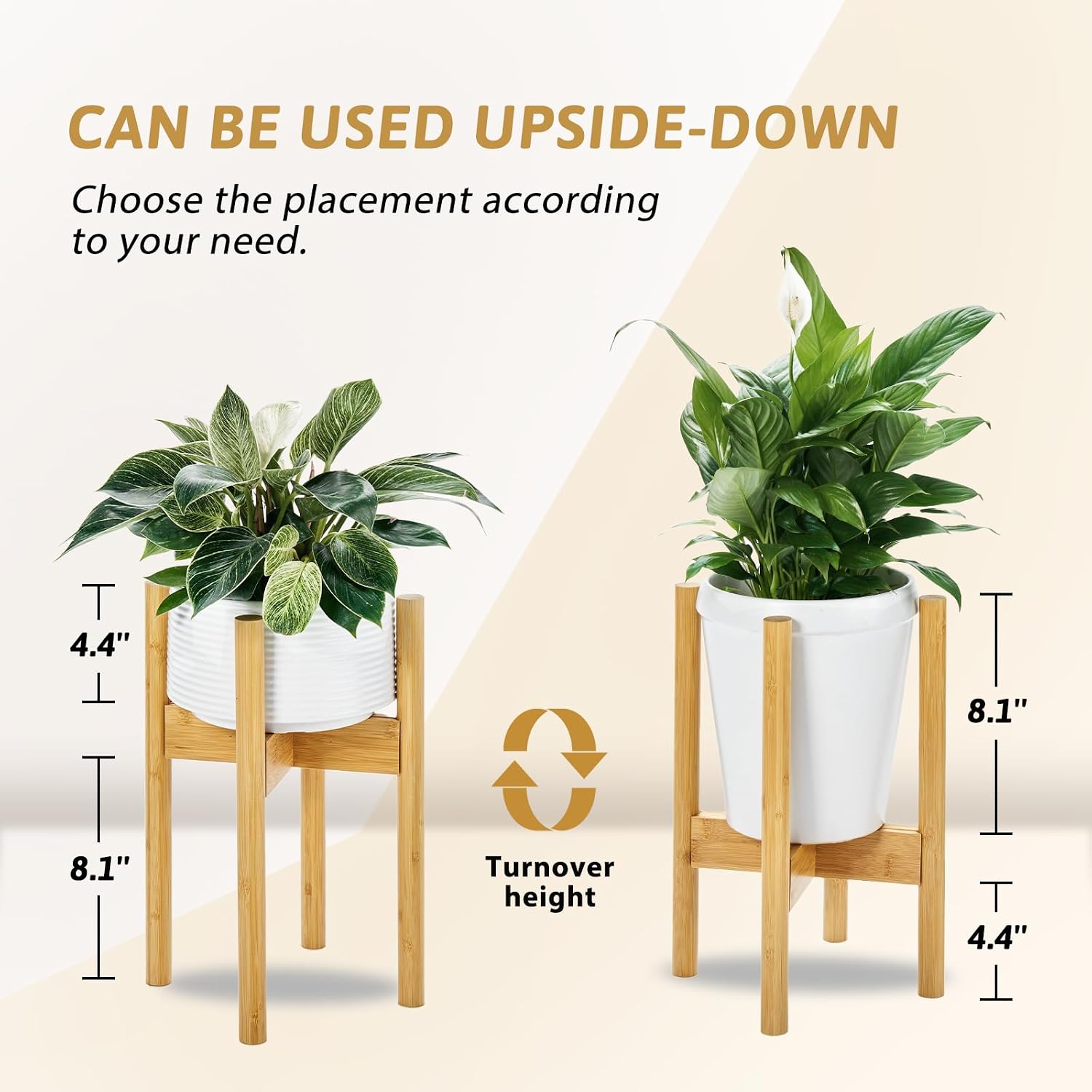 Thumbnail 3 de Bamworld Adjustable Plant Stand Indoor (Natural) – bamboo holder for 8 to 12 inch pots