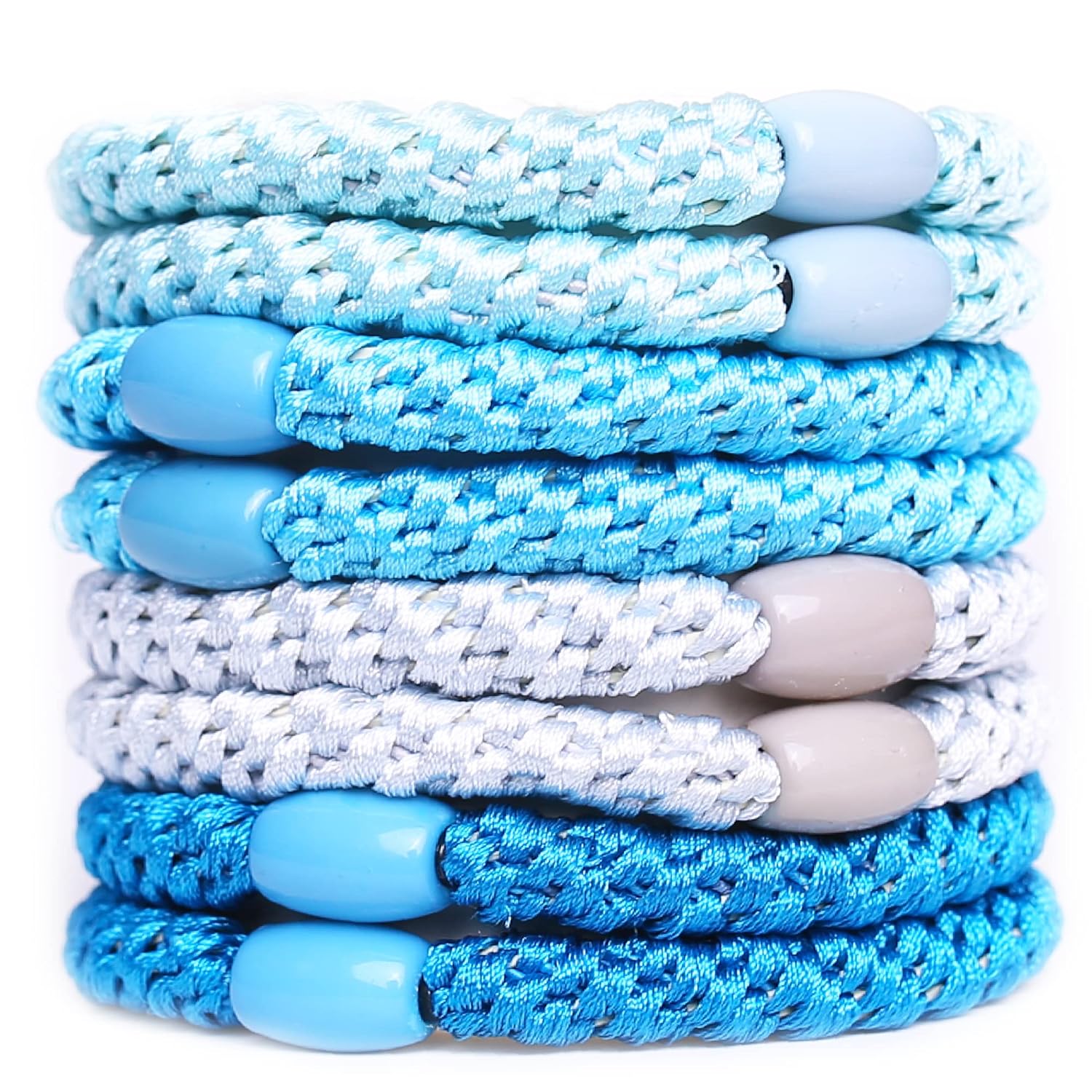 Thumbnail 6 de AXEN 8er-Pack Elastische Haargummis aus Baumwoll-Braid für Damen – Weiche, feste Ponytail-Halter für dickes und lockiges Haar