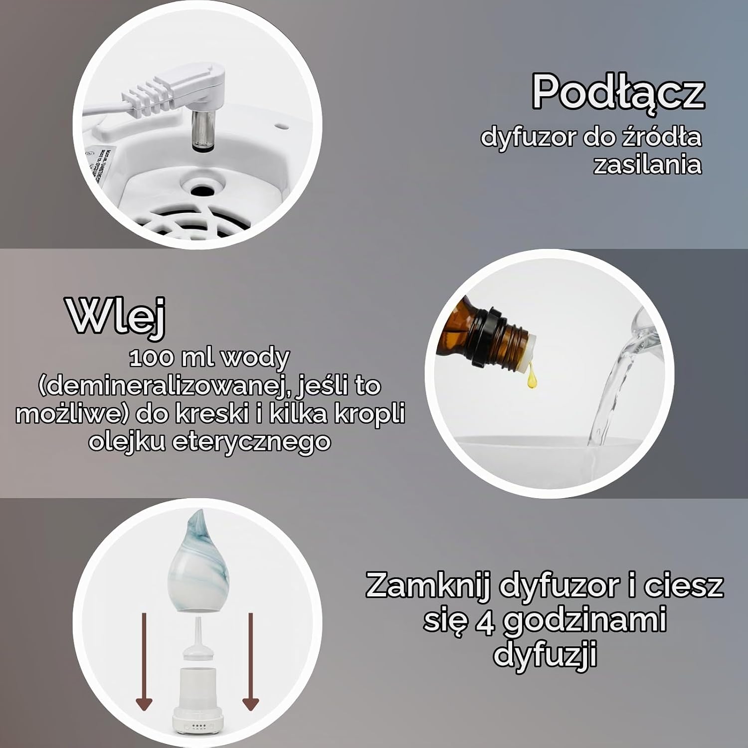 Detalle de Zen'Arôme SC22-2030 Jangcy – ultradźwiękowy dyfuzor 100 ml ze szkła z LED