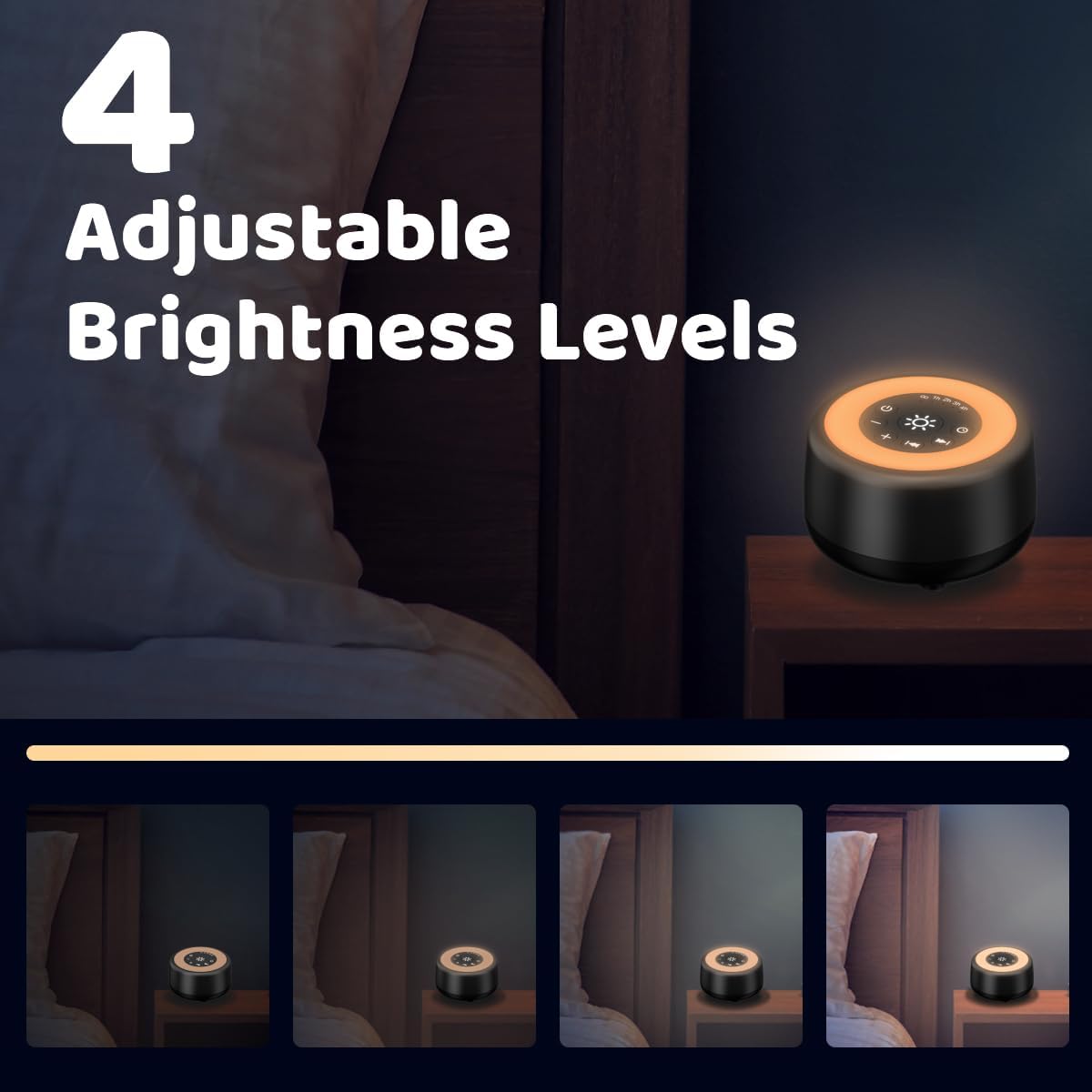 Detalle 2 de Sleepbox SWN-M1 White Noise Machine, 25 Sounds, 10-Colour Light, Black