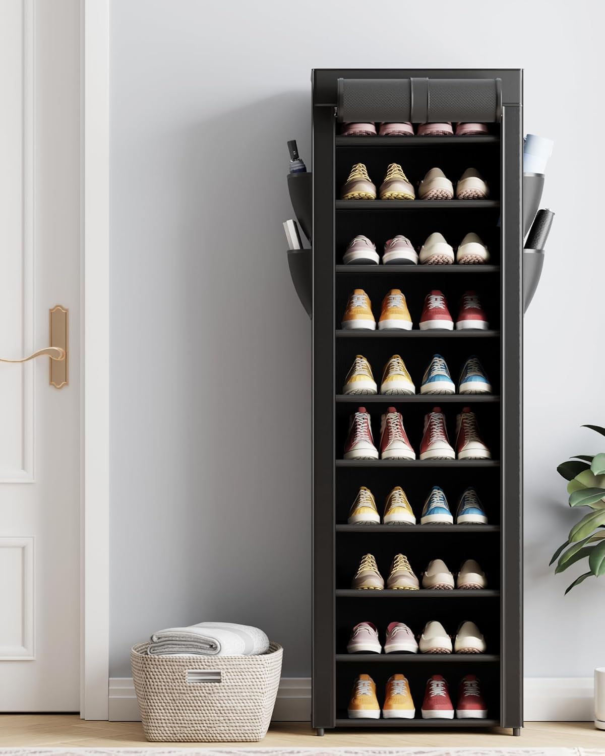 Thumbnail 1 de Kitsure Shoe Rack - 10-Tier Large Capacity Organizer with Dust Cover & Side Pockets
