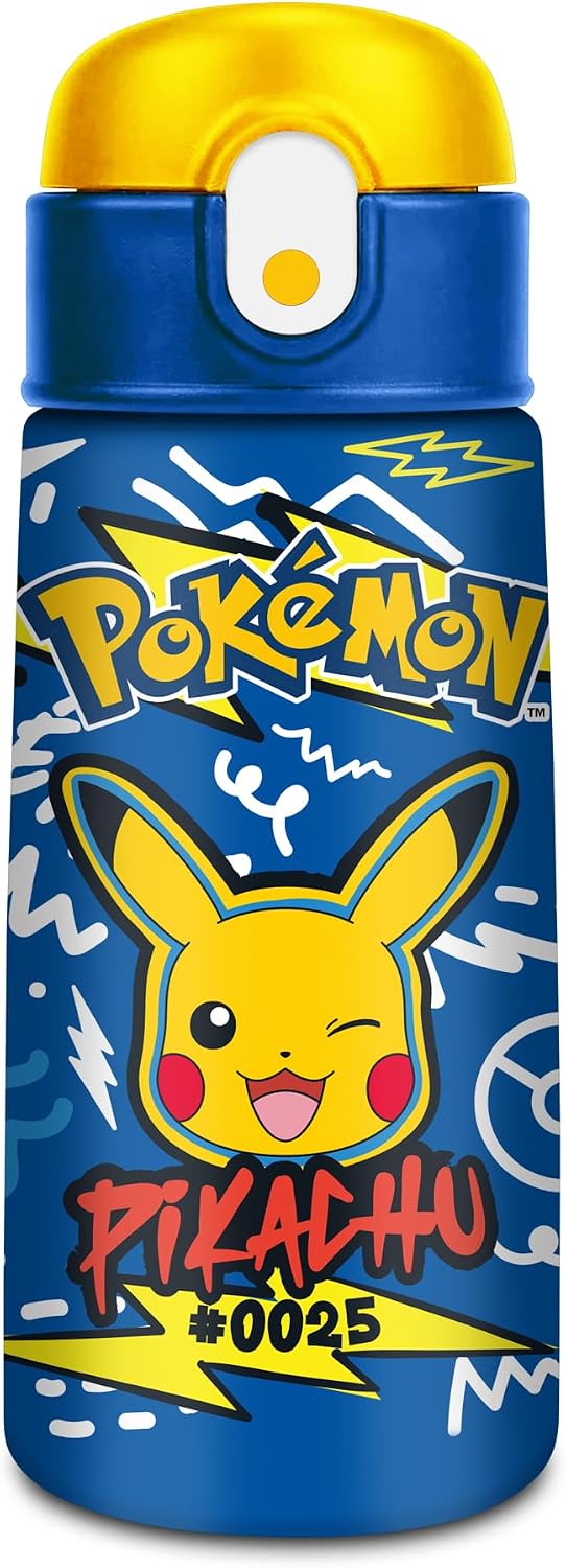 Detalle de Seven Borraccia Kid Pokemon Blu 460 ml: acciaio inox, ermetica, BPA free