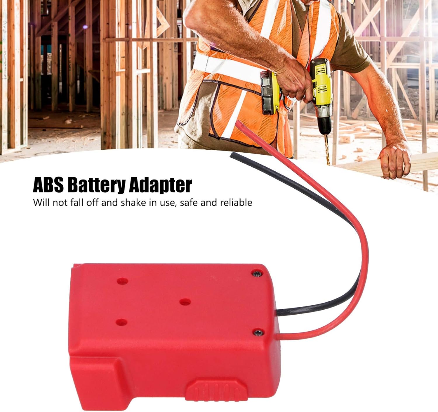 Detalle de Adattatore per Batteria Milwaukee 18V M18 XC18 con Connettore di Alimentazione e Foro di Fissaggio