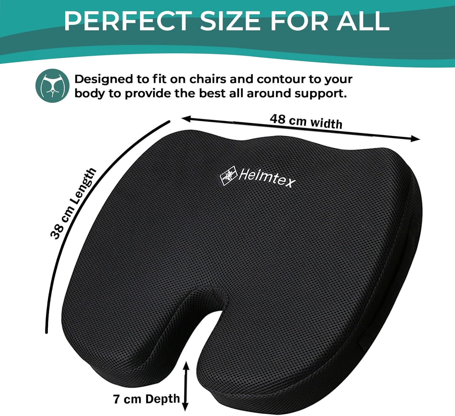 Thumbnail 1 de ED LINEN Memory Foam Seat Cushion for Office Chair: U-Shaped Ergonomic Pad with Back Support
