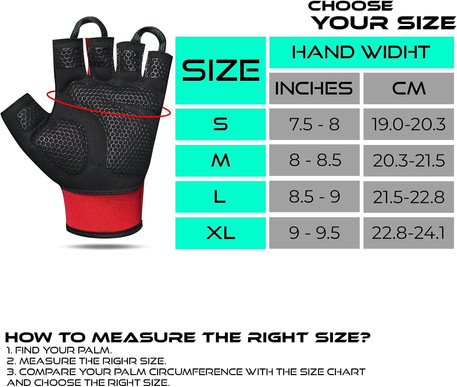 Thumbnail 5 de BEAST RAGE Gym Gloves, Half-Finger with Padded Grip and Breathable Stretch