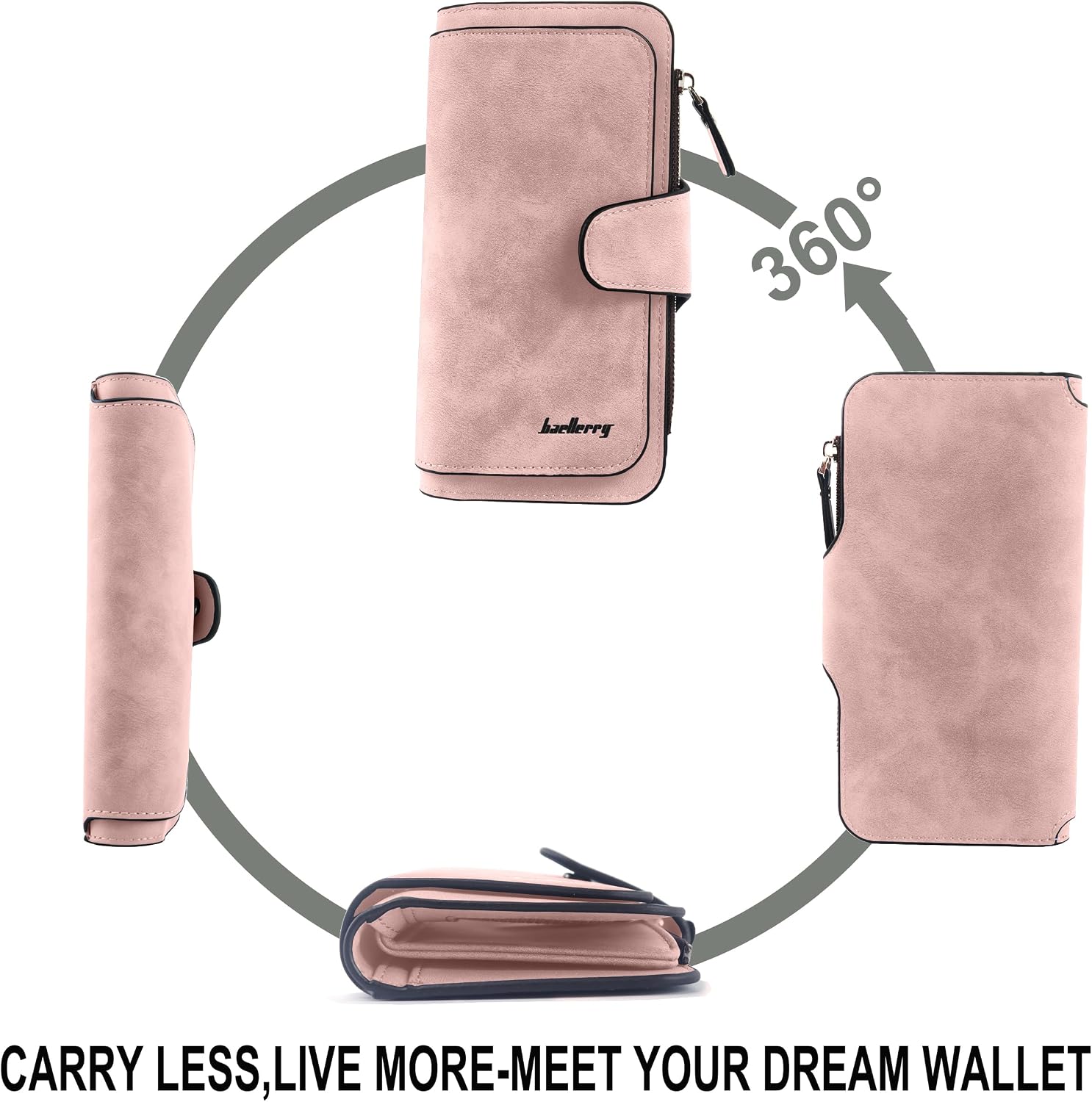 Thumbnail 4 de ZhengYue RFID Blocking Ladies Purse: Soft PU Leather Wallet with 16 Card Slots
