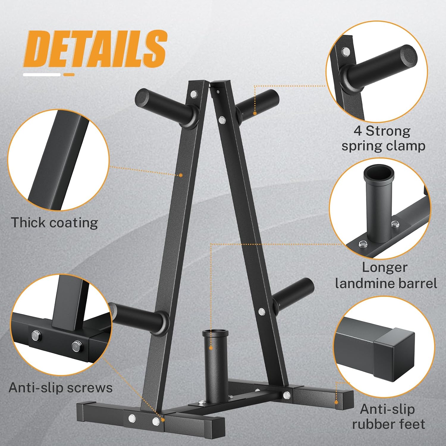 Detalle de Bongkim Weight Tree and Rack, Olympic Plate Holder with Four Pegs