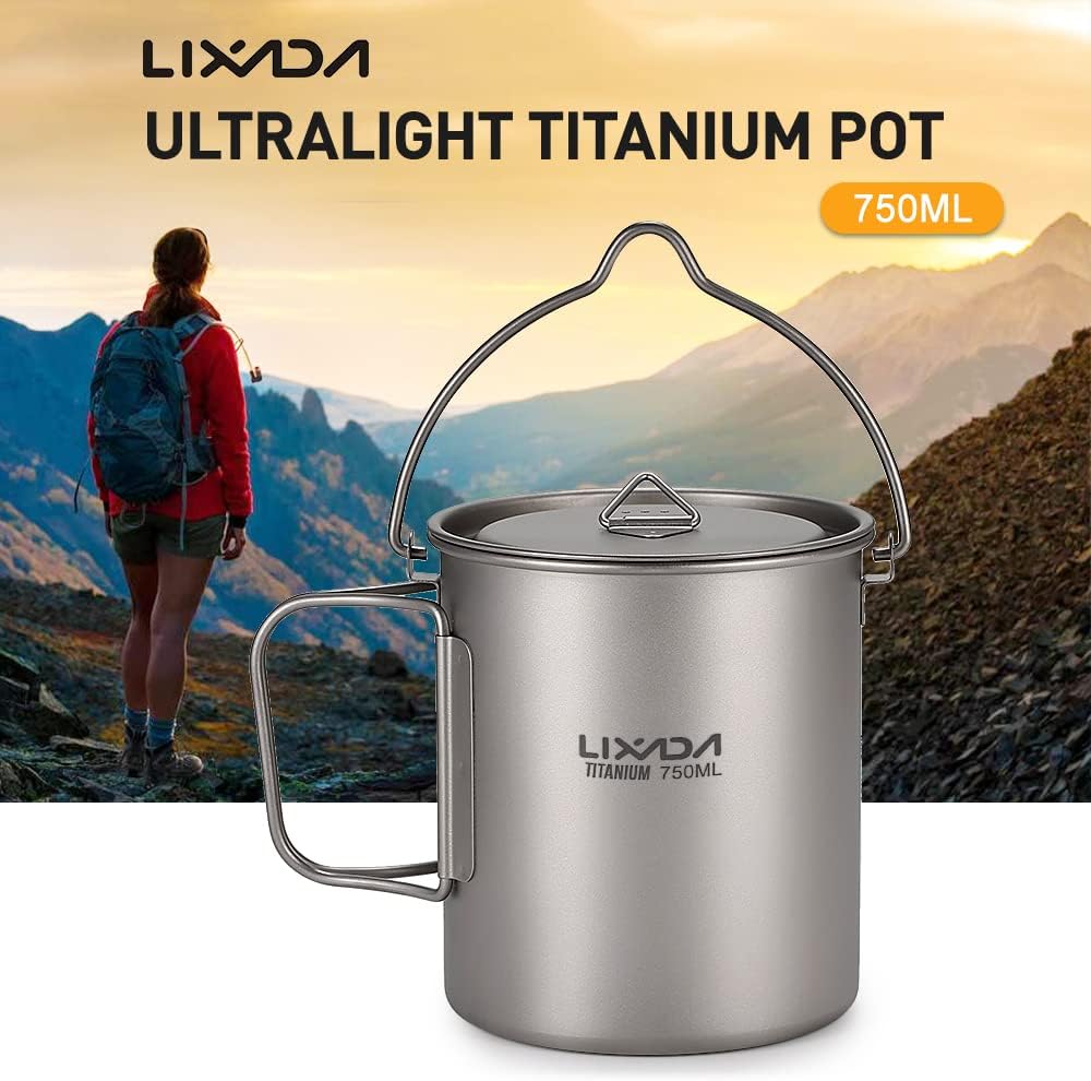 Thumbnail 2 de Lixada Titanium Töpfchen 900 ml Ultraleicht