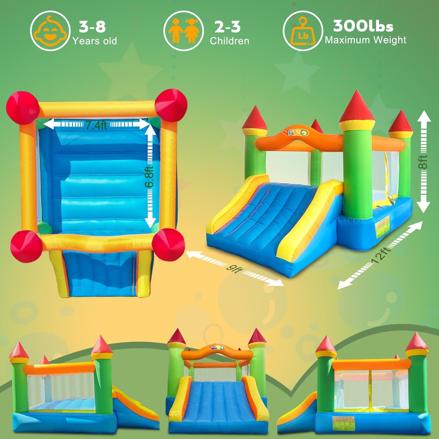Thumbnail 1 de YARD Bounce House with Slide — 12x9x8 ft Inflatable Bouncer for Kids