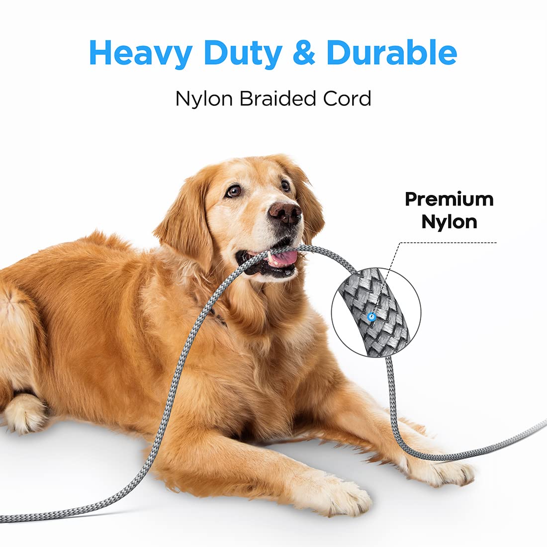 Detalle 2 de etguuds USB C Charger Cable 2-Pack (2m) – 3A fast charging & sync, nylon braided