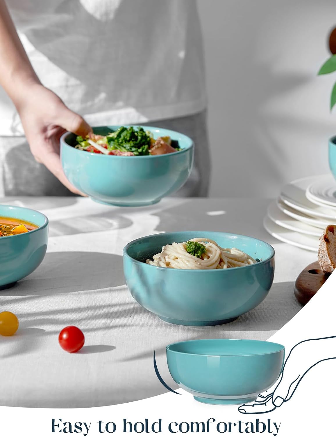 Thumbnail 5 de DOWAN 22 oz Ceramic Soup Bowl set of 4 🥣