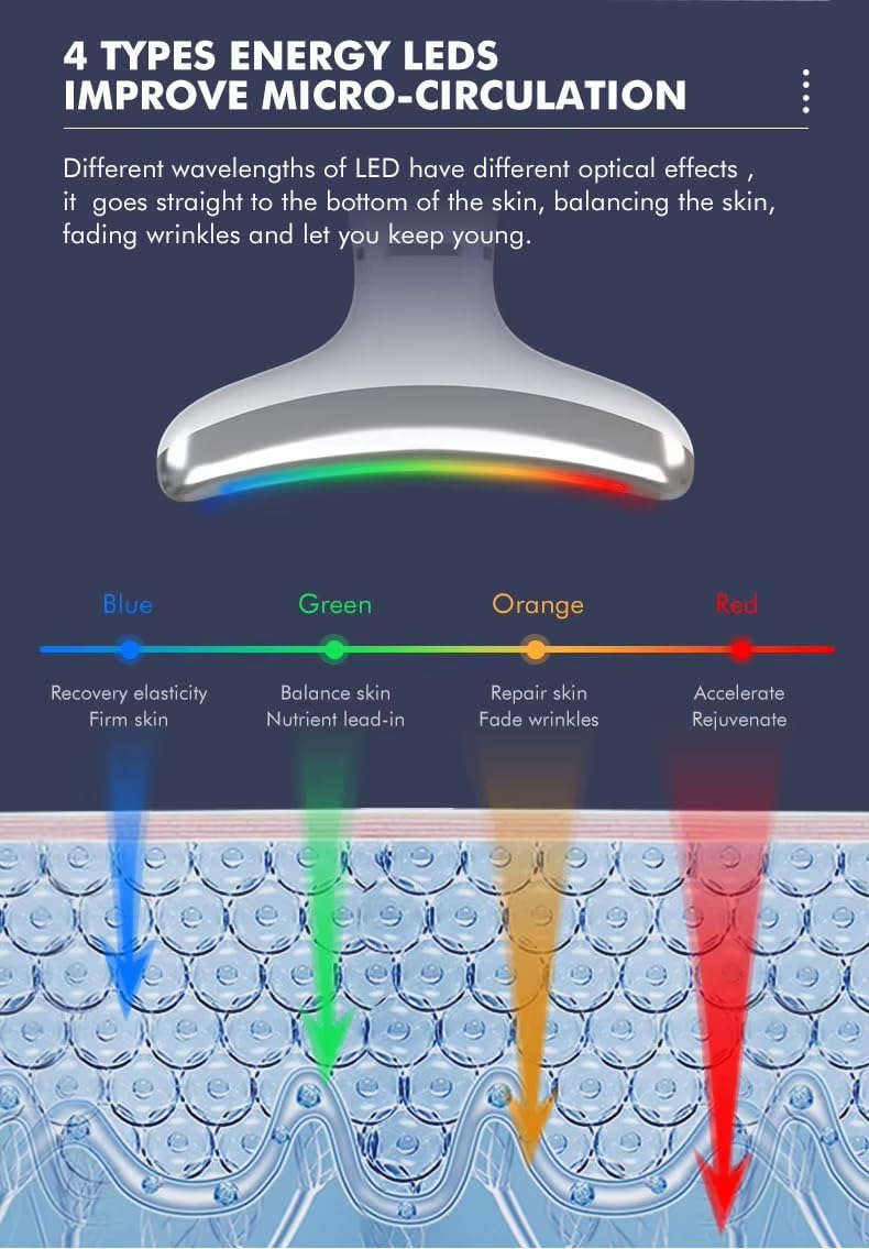 Thumbnail 3 de LED Phototherapy Vibration Facial Lift Massager EMS Neck Face Lifting Device (6‑in‑1) by Wrikle