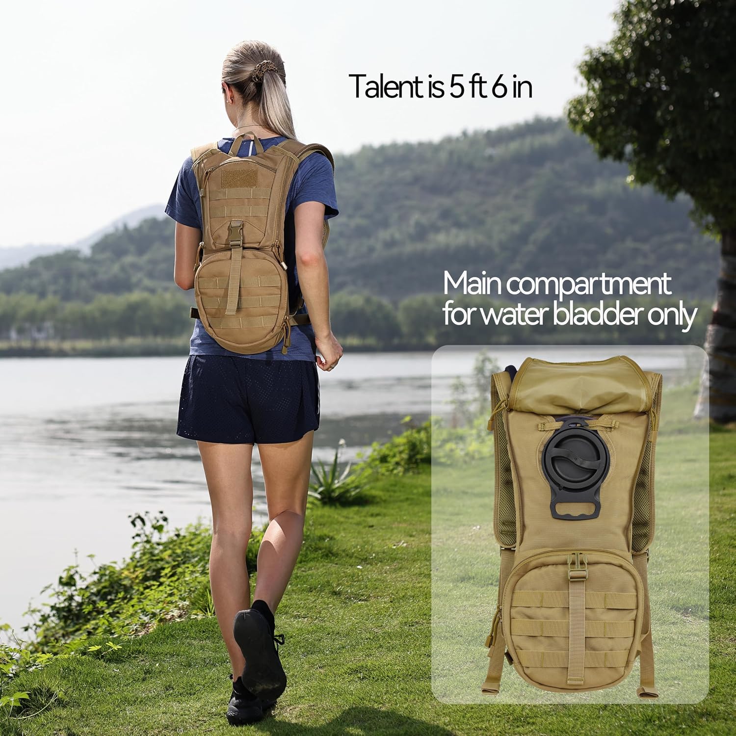 Thumbnail 6 de MARCHWAY Tactical Molle Hydration Pack Backpack: 3L TPU Bladder for Active Outdoor Use