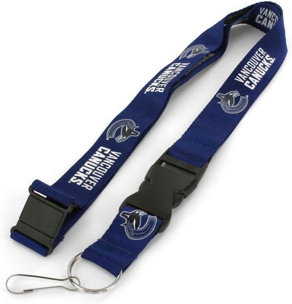Detalle de aminco NHL Vancouver Canucks Team Lanyard (Team Color) with Safety Clip, One Size