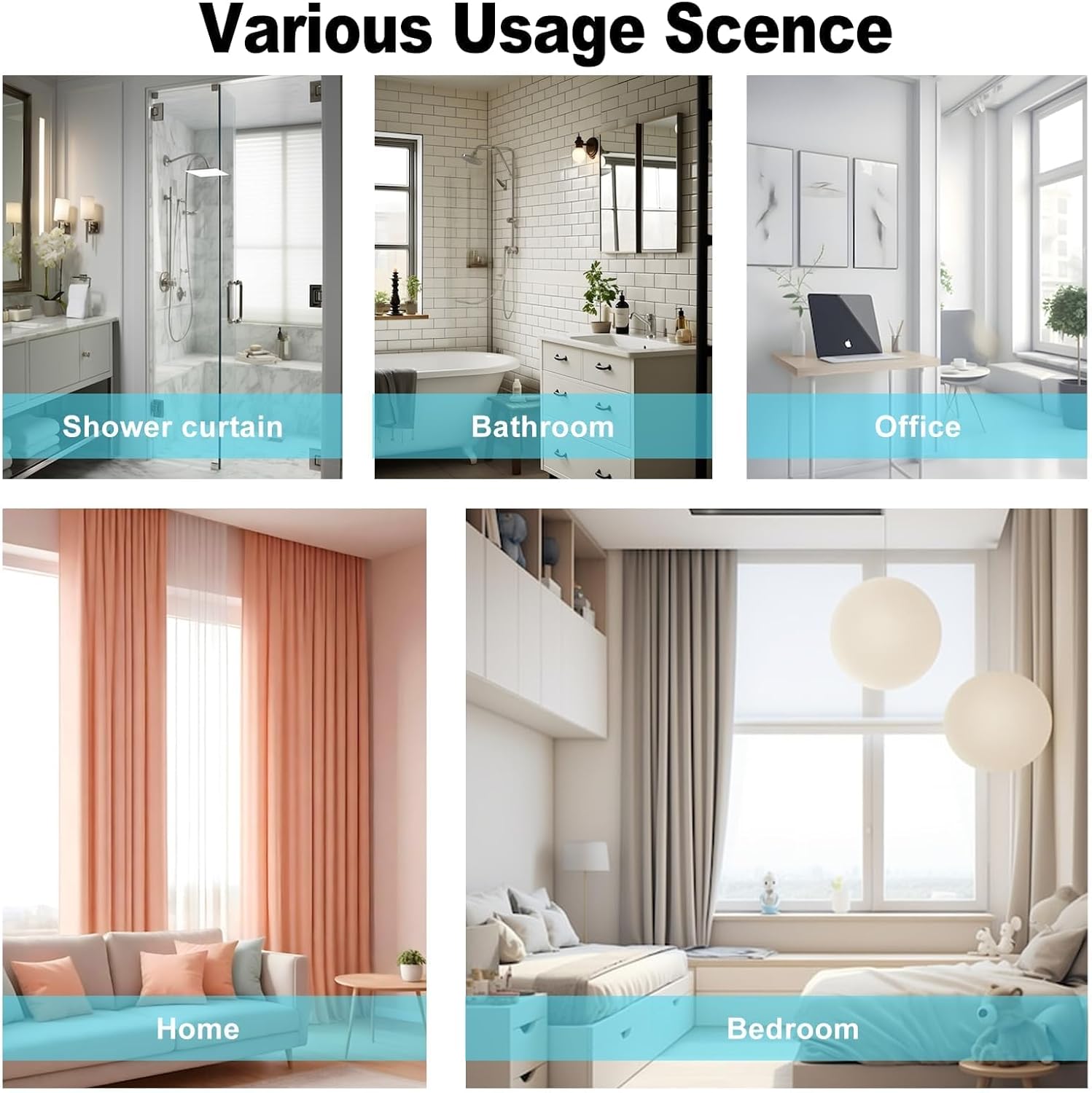 Thumbnail 5 de Poweka tringle à rideaux adhésive sans perçage (2,4 m) pour plafonds et murs