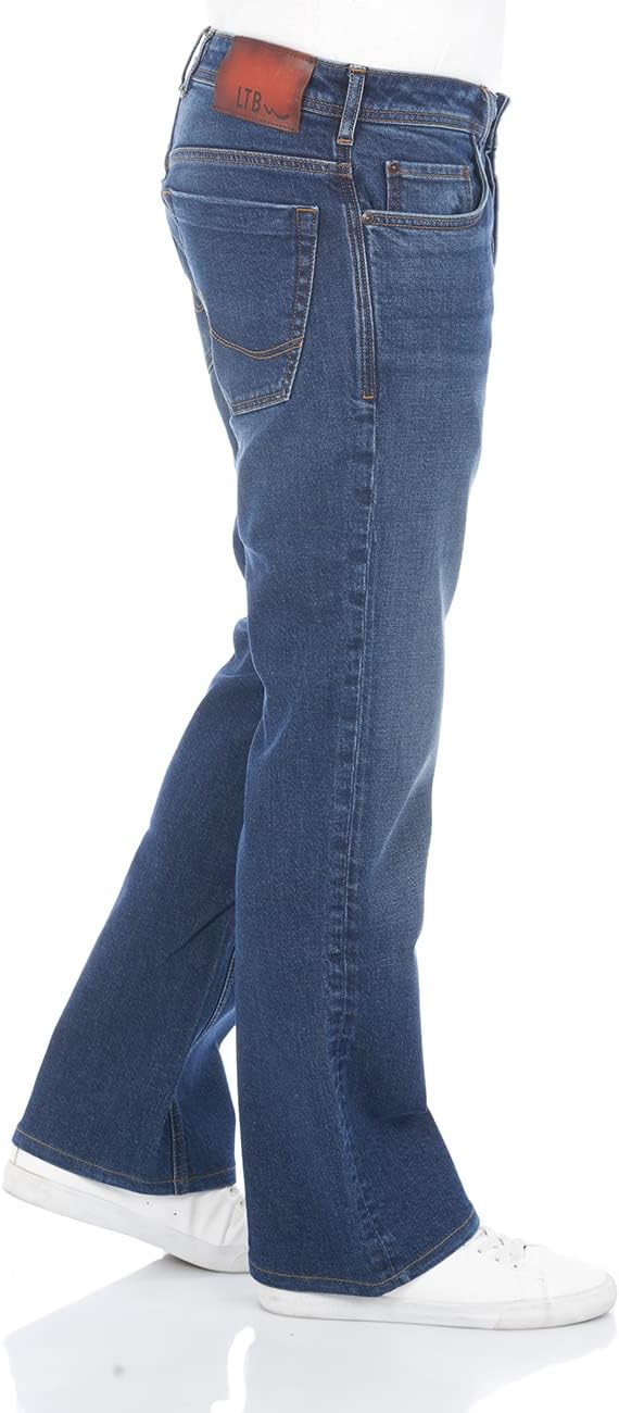 Detalle de LTB Jeans Herren Stretch Timor Bootcut Jeanshose in Denim Blau/Schwarz