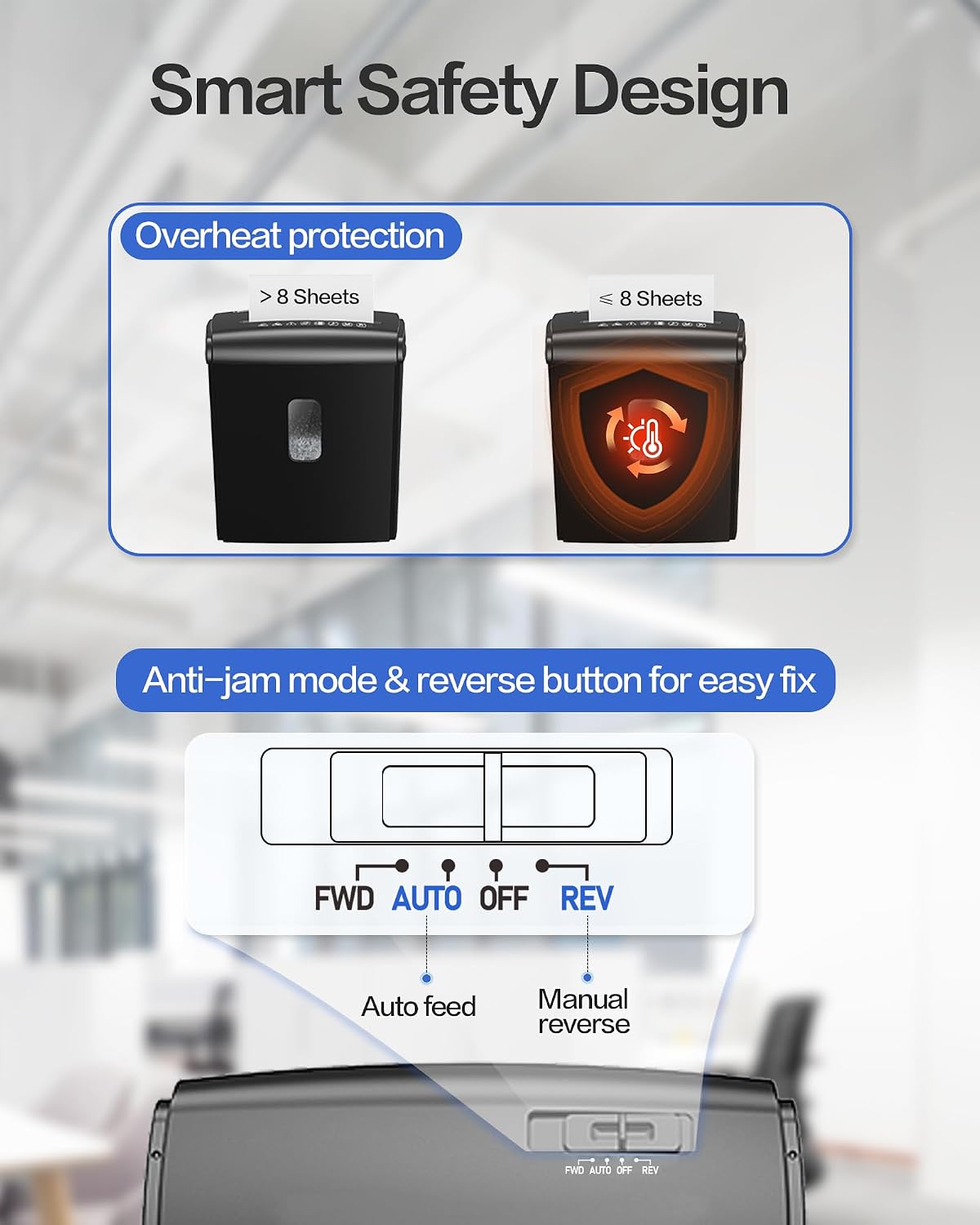 Detalle 1 de Locksworth AZ1687VC Micro-Cut Shredder, 8-Sheet P-4 Security