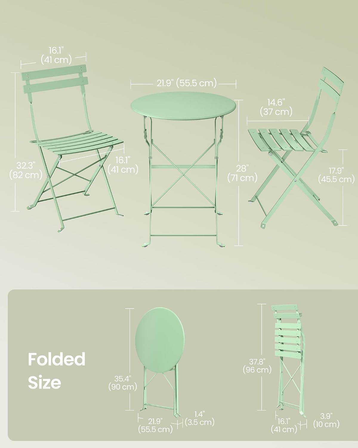 Thumbnail 6 de SONGMICS Outdoor Bistro Set, Steel