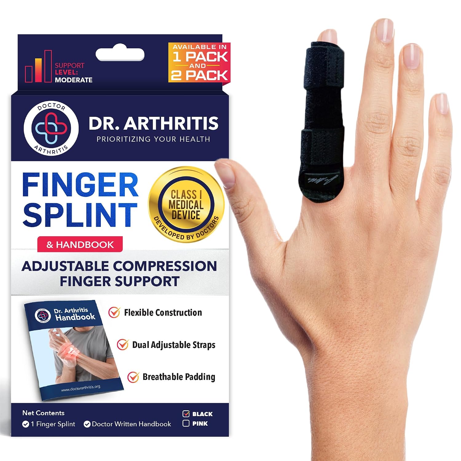 Detalle de Doctor-Developed Trigger Finger Splint 2-pack 🩺
