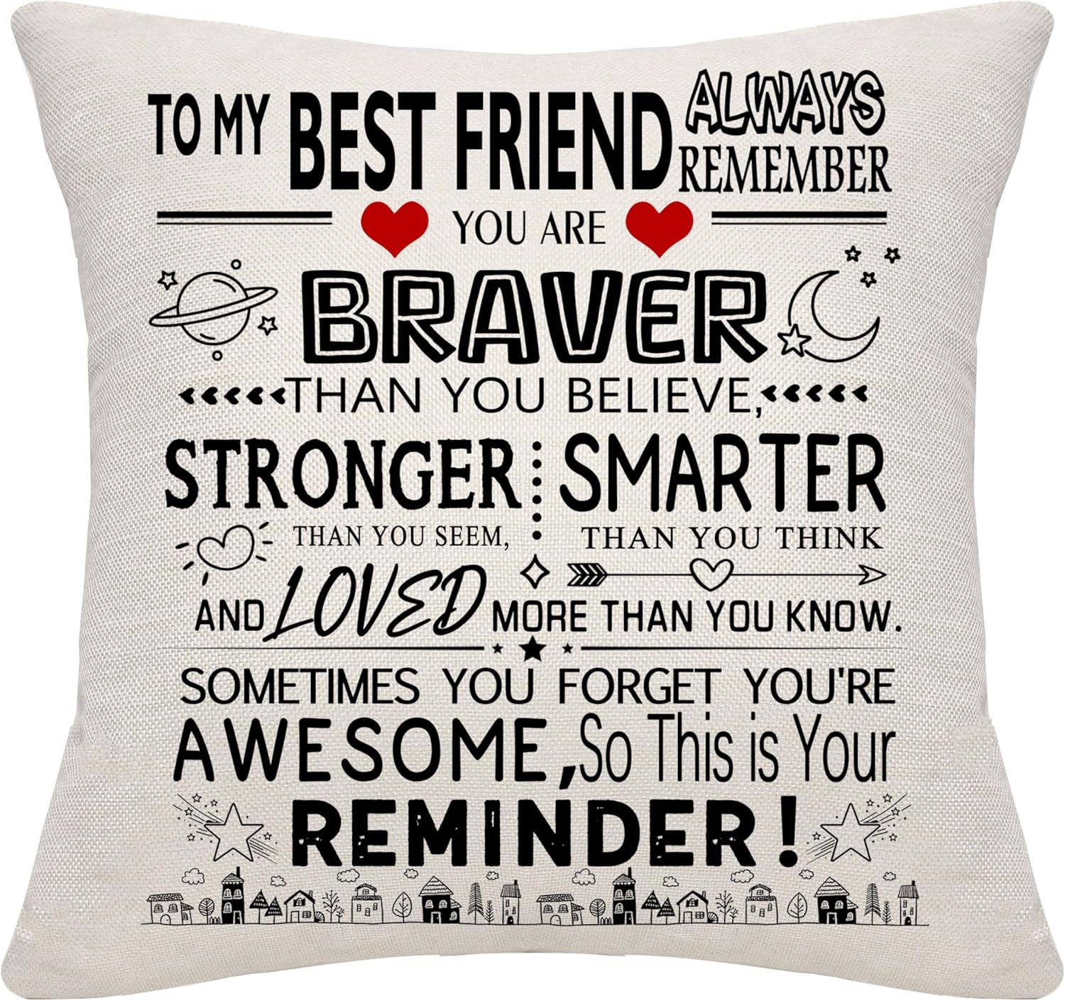 Detalle de Bommex Inspirational Cushion Covers for Nephew (45cm x 45cm) – “You are braver than you believe” sports-themed reminder gift