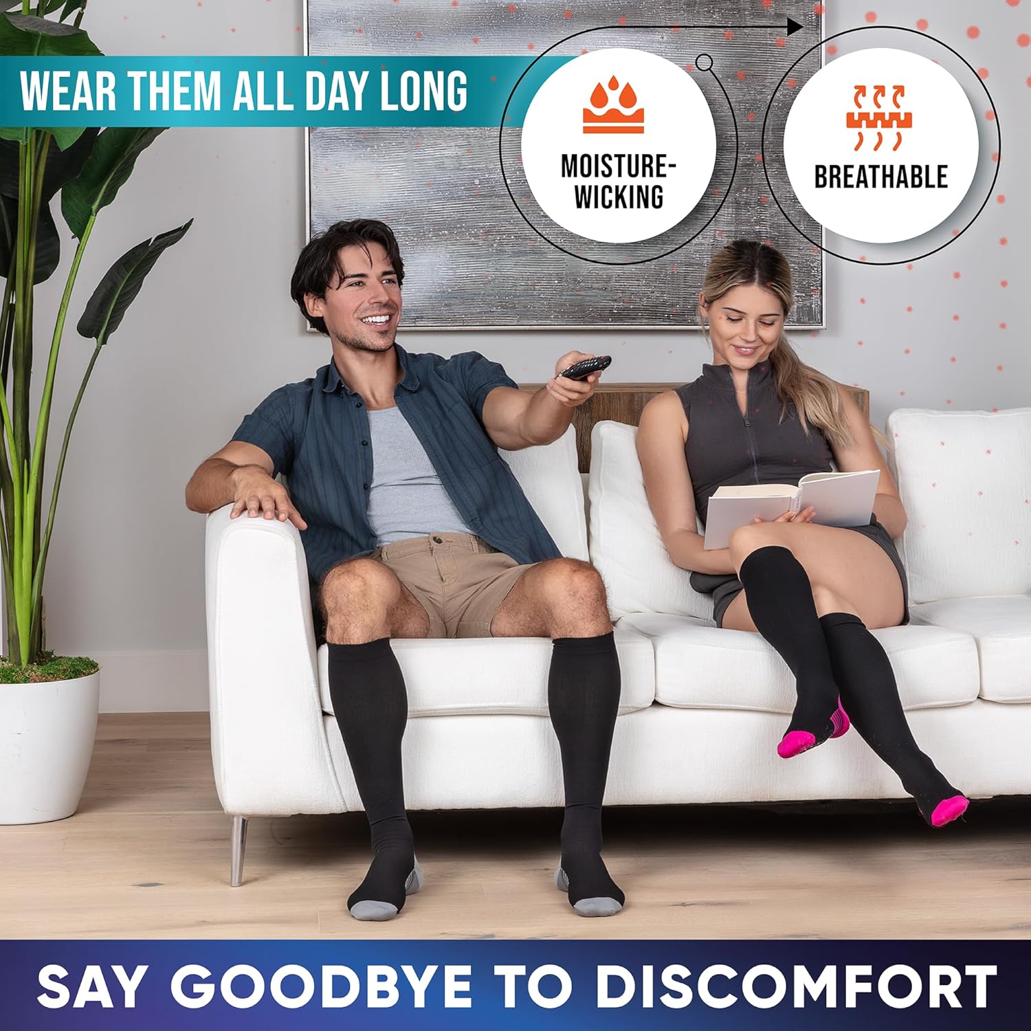 Thumbnail 4 de Compression Socks for Women & Men 20-30 mmHg for Circulation Support