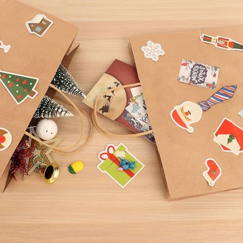 Thumbnail 4 de Crisgus 100 Sacs-Cadeaux Kraft Marron avec Poignées 18x10x25 cm – Lot 100