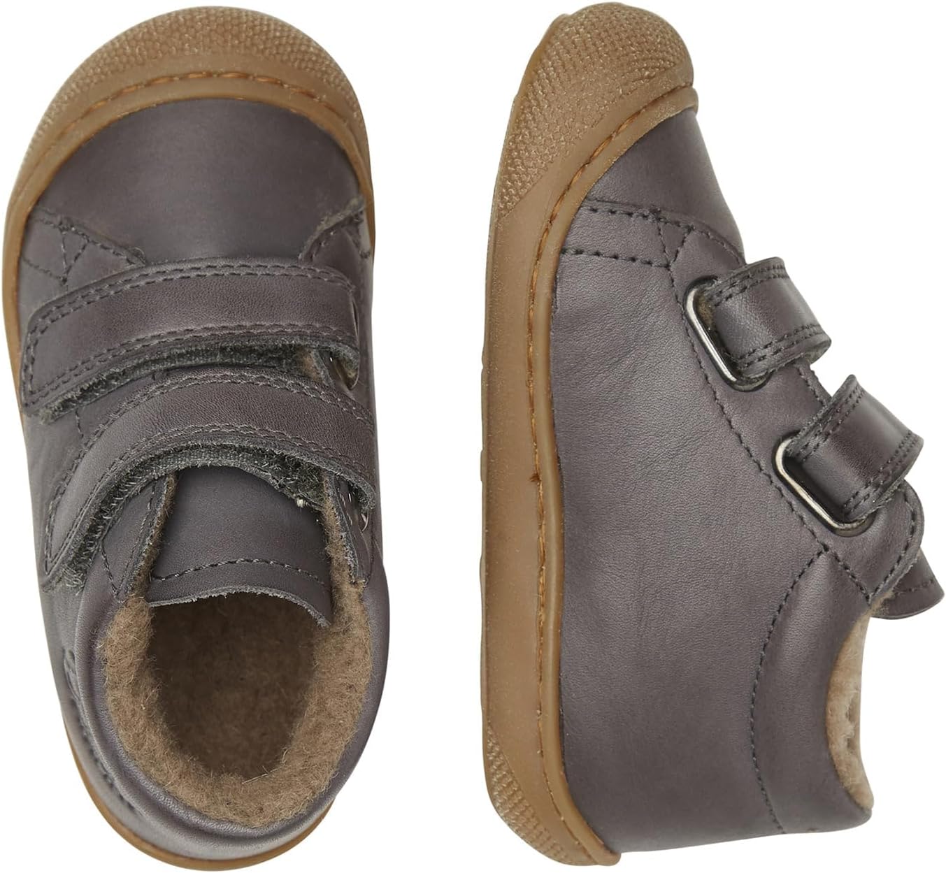 Detalle de Naturino Cocoon VL-Lauflernschuhe aus Nappaleder mit Wollfutter Anthrazit 17