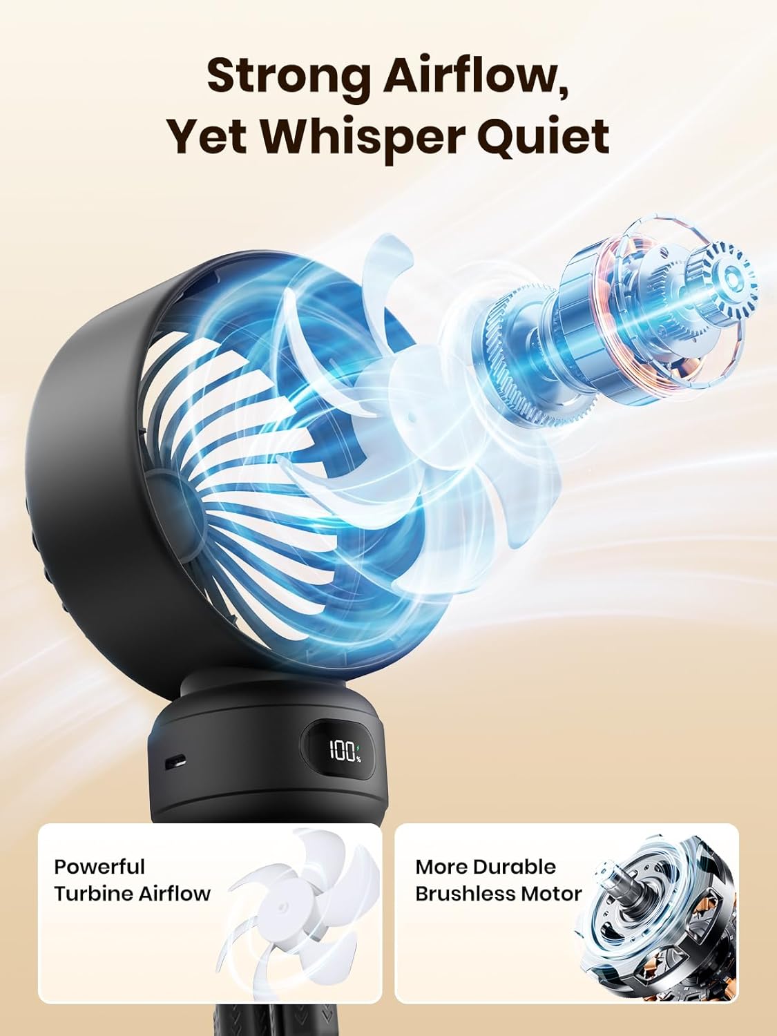 Thumbnail 2 de Warmco Portable Pram Fan: 4000mAh Rechargeable Clip-On Fan for Strollers and Travel